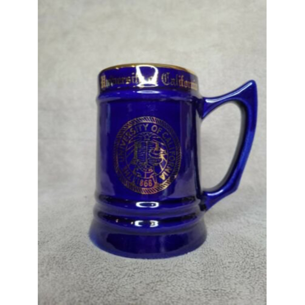 University of California Vintage Cobalt Blue Tankard/Mug Gold Trim WC Bunting Co